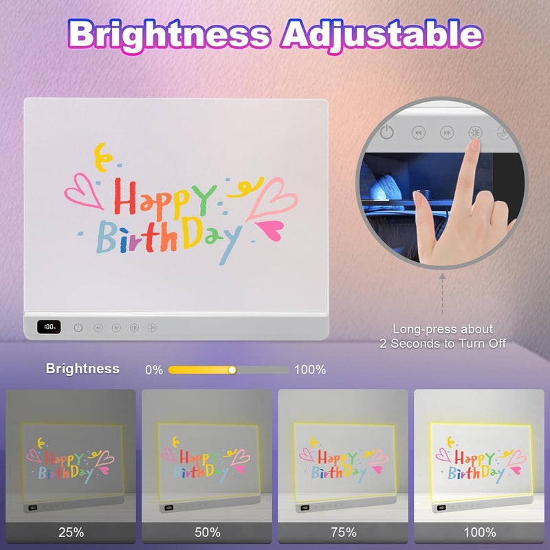 Cosmody لوحة رسم LED للأطفال - 16 بوصة لوحة دودي ملونة - لوحة رسم مضيئة قابلة لإعادة الشحن - ألعاب تعليمية هدايا عيد ميلاد - أفكار هدايا للأولاد/الفتيات من 5 إلى 12 سنة - Image 3
